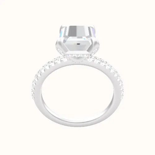 illusion Pave Engagement Ring With Pave Basket Head