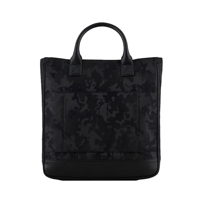 JACQUARD TOTE BAG Man Black Black Camouflage