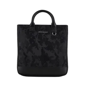 JACQUARD TOTE BAG Man Black Black Camouflage