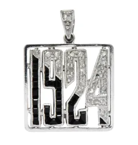 J.E. Caldwell & Co. Art Deco Diamond Onyx Platinum 1924 Charm