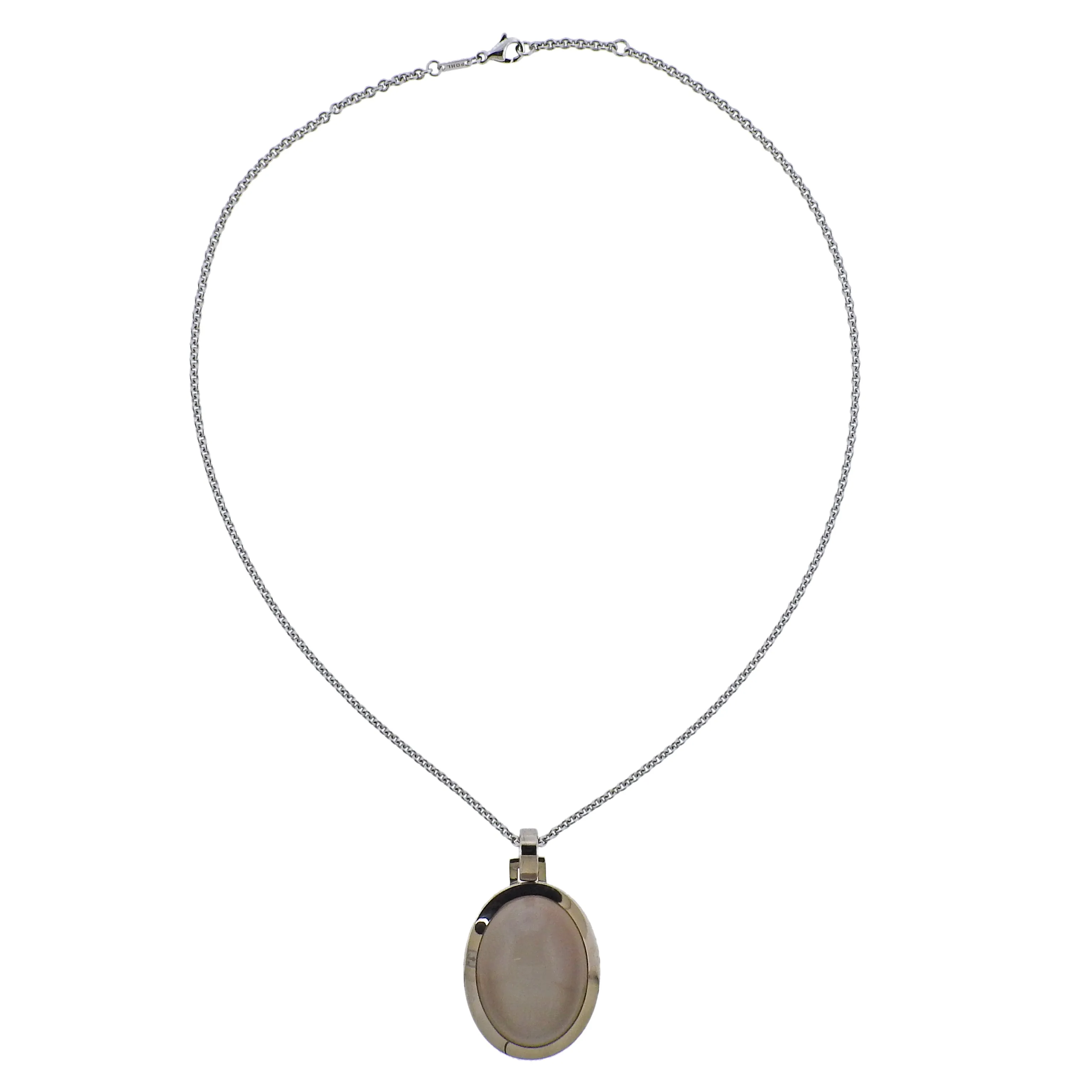 Jochen Pohl 40.44ct Grey Moonstone Gold Pendant Necklace