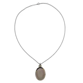 Jochen Pohl 40.44ct Grey Moonstone Gold Pendant Necklace