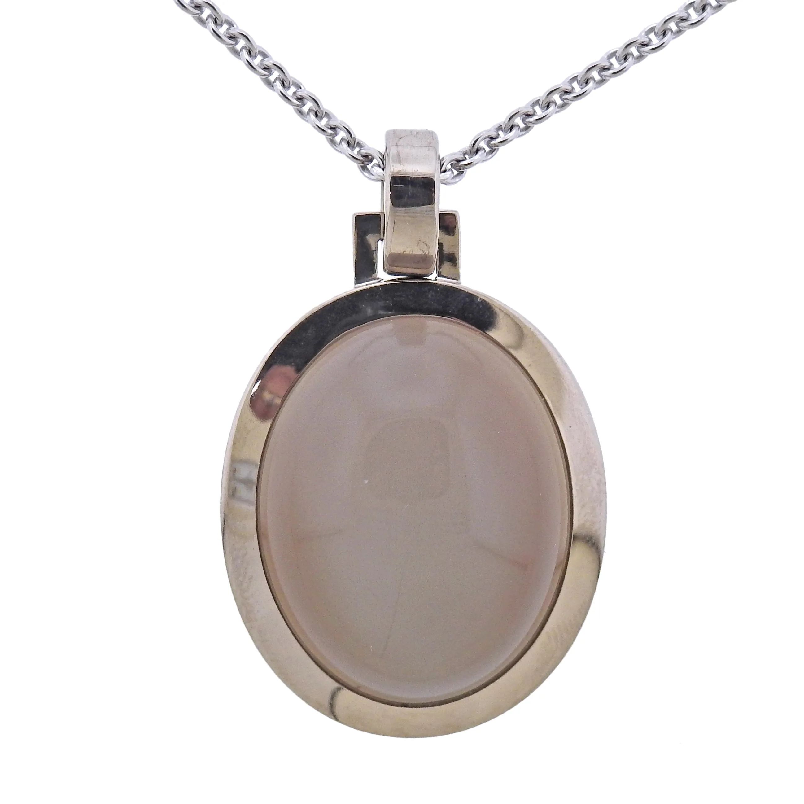 Jochen Pohl 40.44ct Grey Moonstone Gold Pendant Necklace