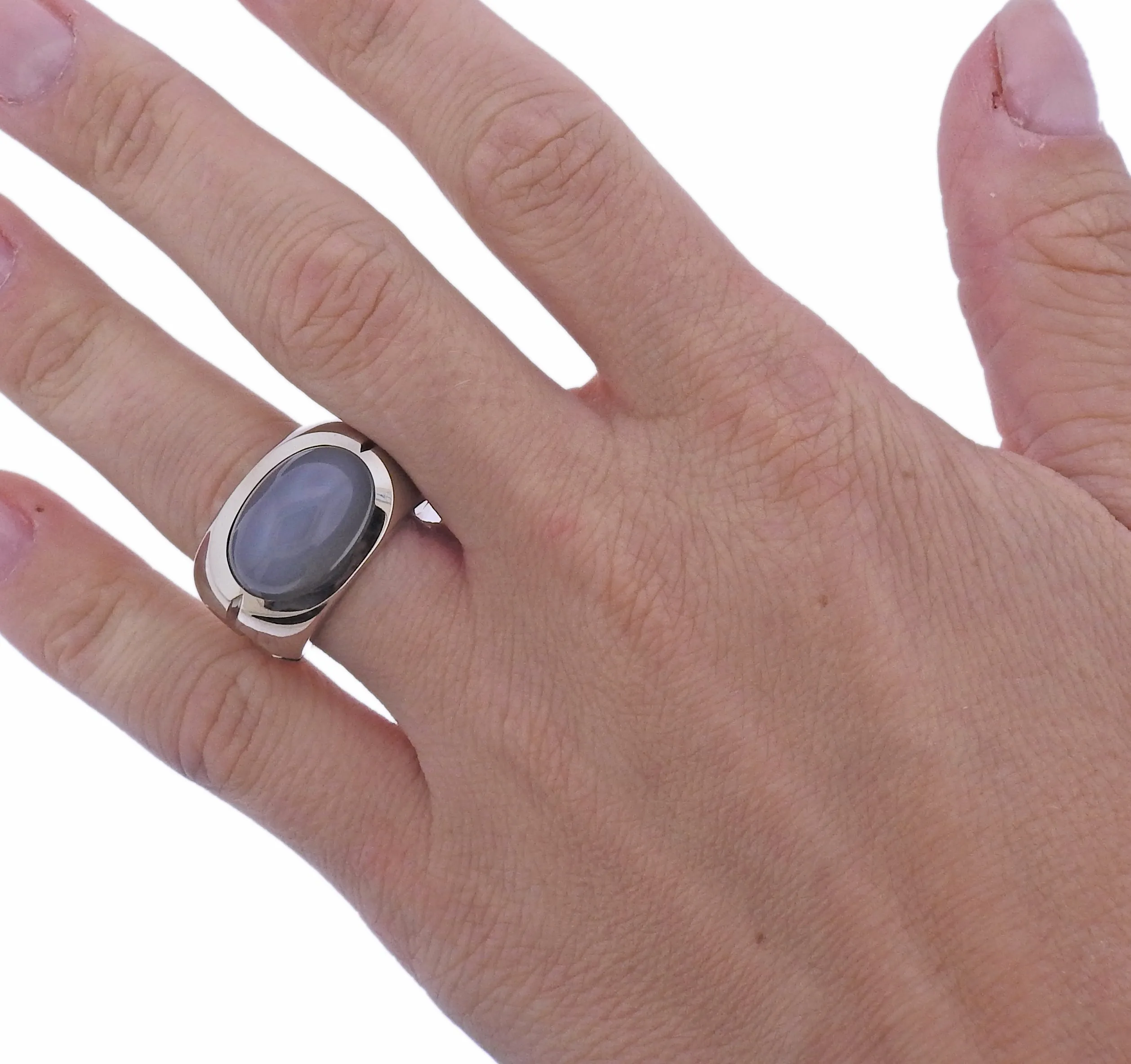 Jochen Pohl Grey Moonstone Gold Ring