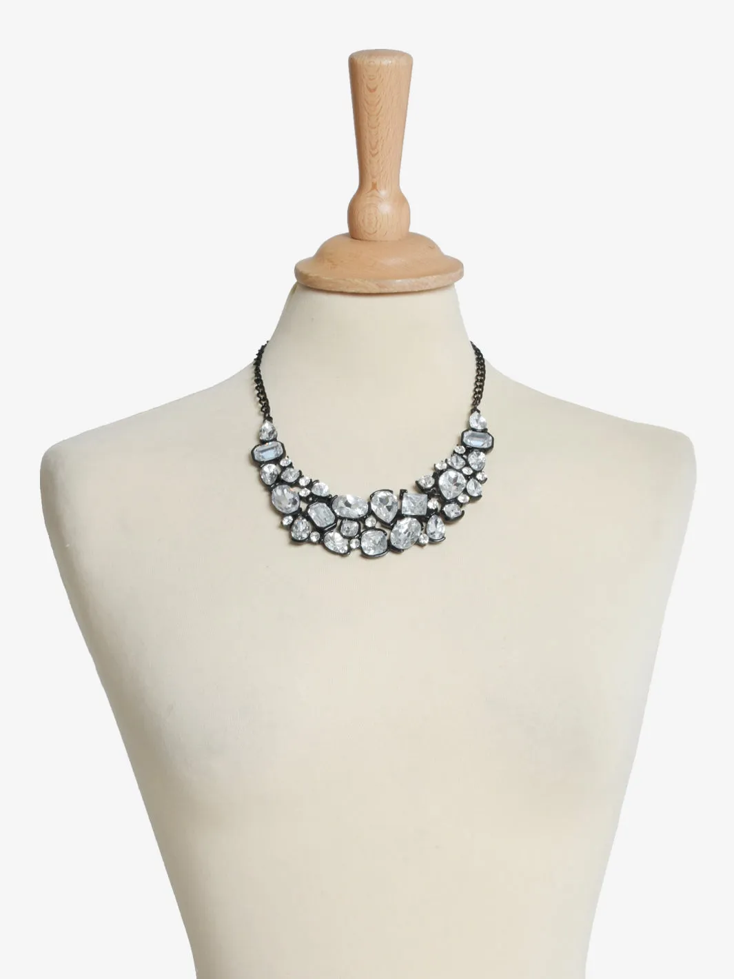 Kenneth Jay Lane White Rhinestone Necklace