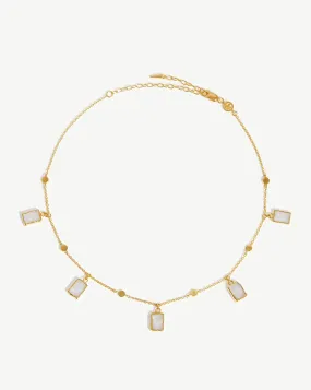 Lena Charm Choker | 18ct Gold Plated/Rainbow Moonstone