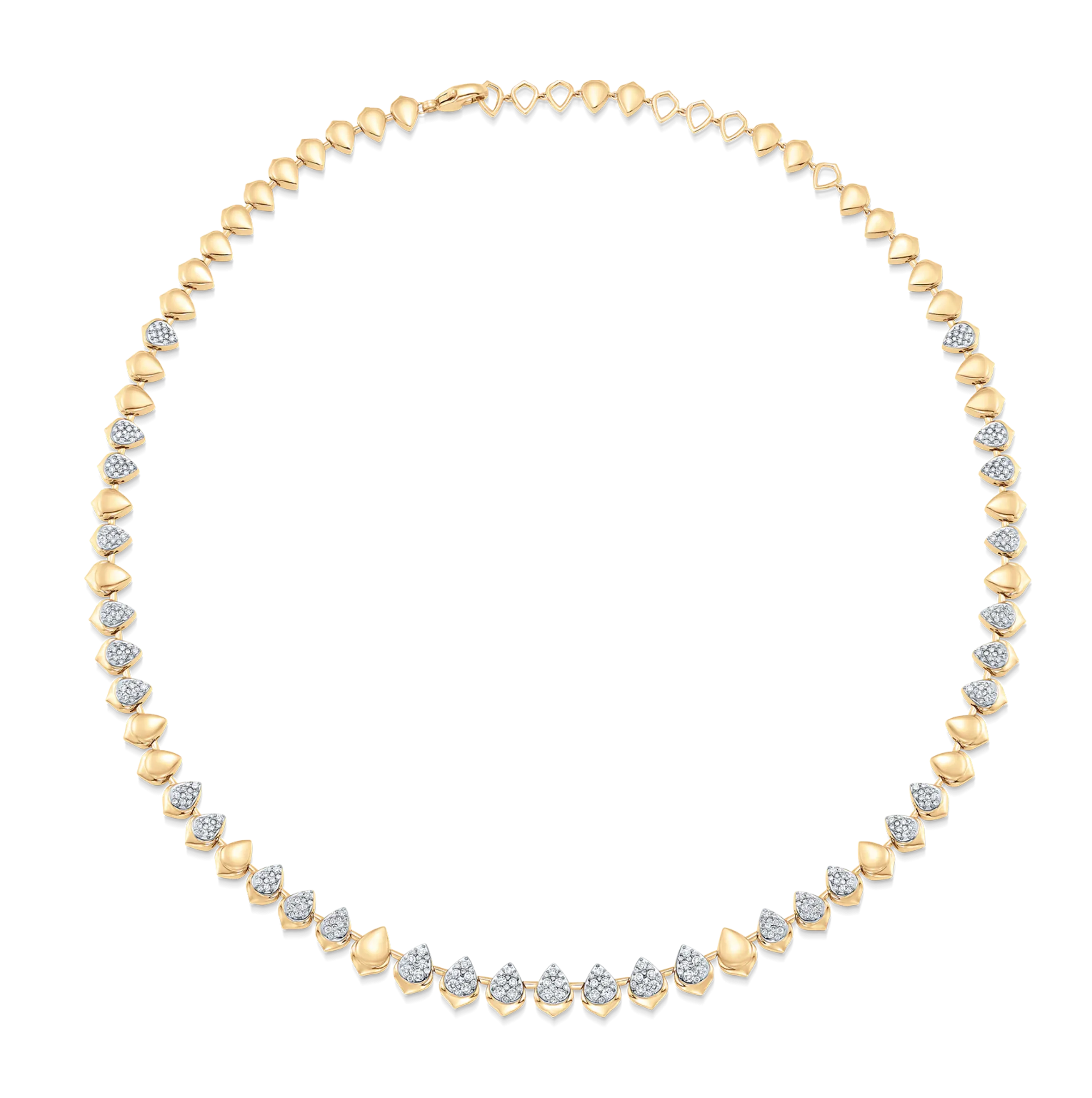 Lierre Gold and Partial Diamond Pear with Halo Choker