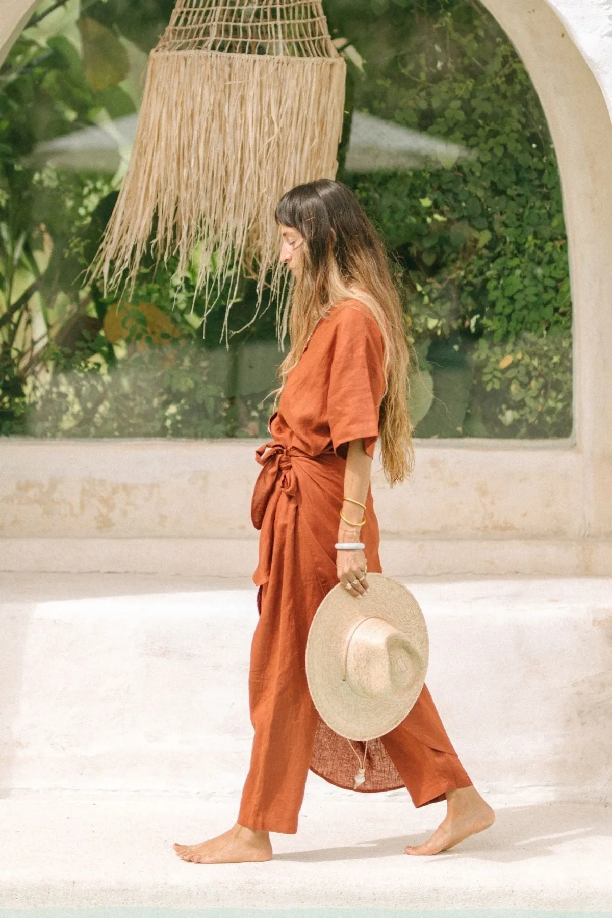 Linen Temple Wrap Playsuit