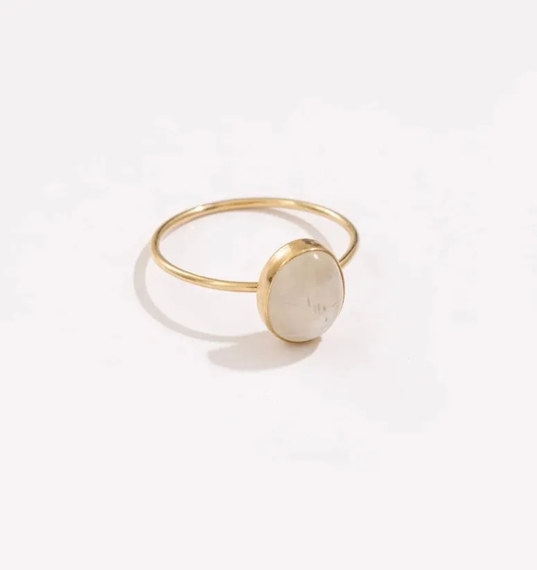 Lunar Moonstone 14k Gold Ring