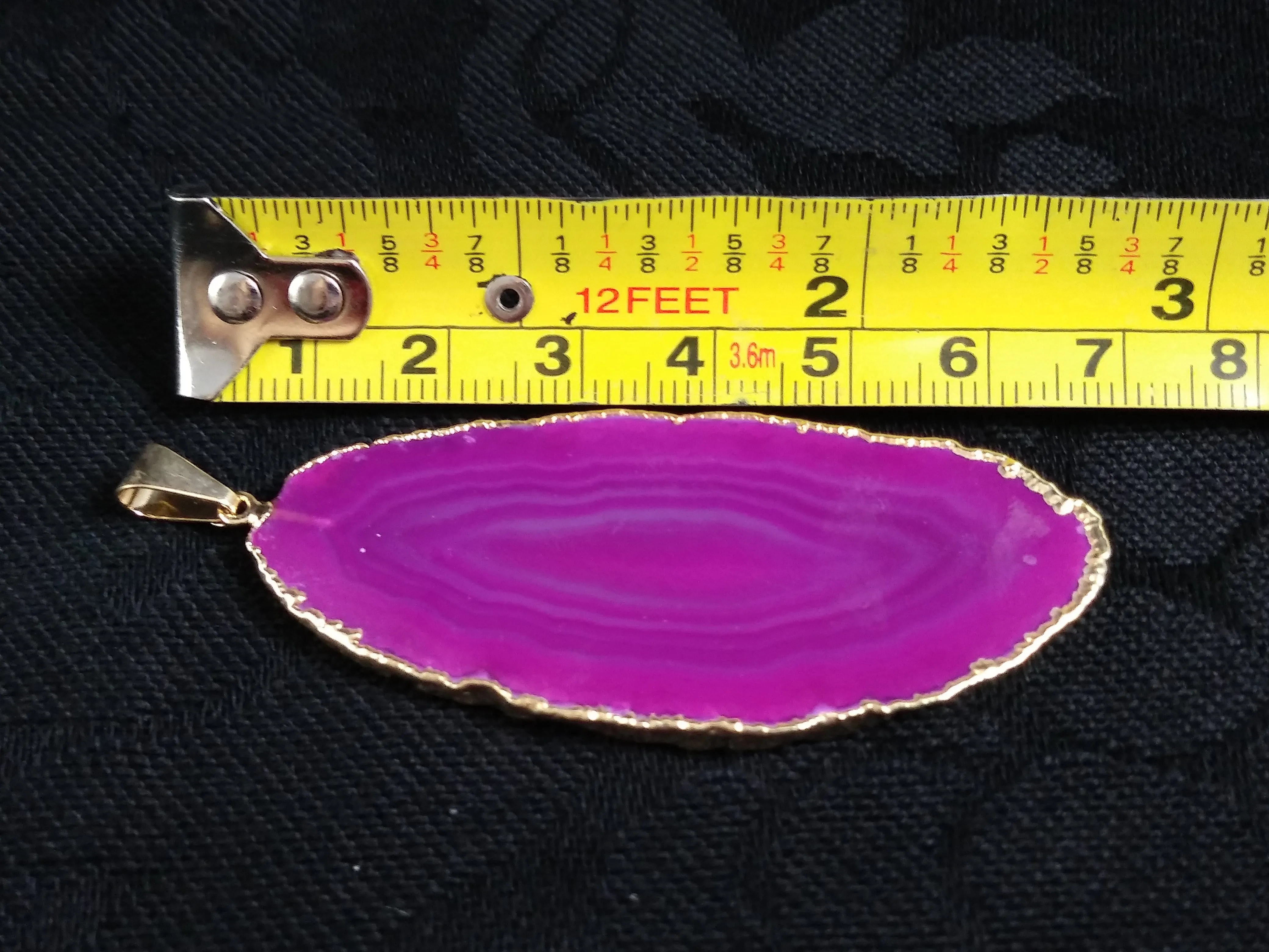 Magenta Agate Slice Pendant