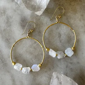 Marina Moonstone Hoop Earrings