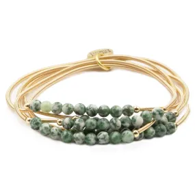 Metallic Collection - Tree Moss Agate Stone Bracelet (Ambassador)