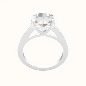 Micropave Cathedral Engagement Ring With Pave Basket Head