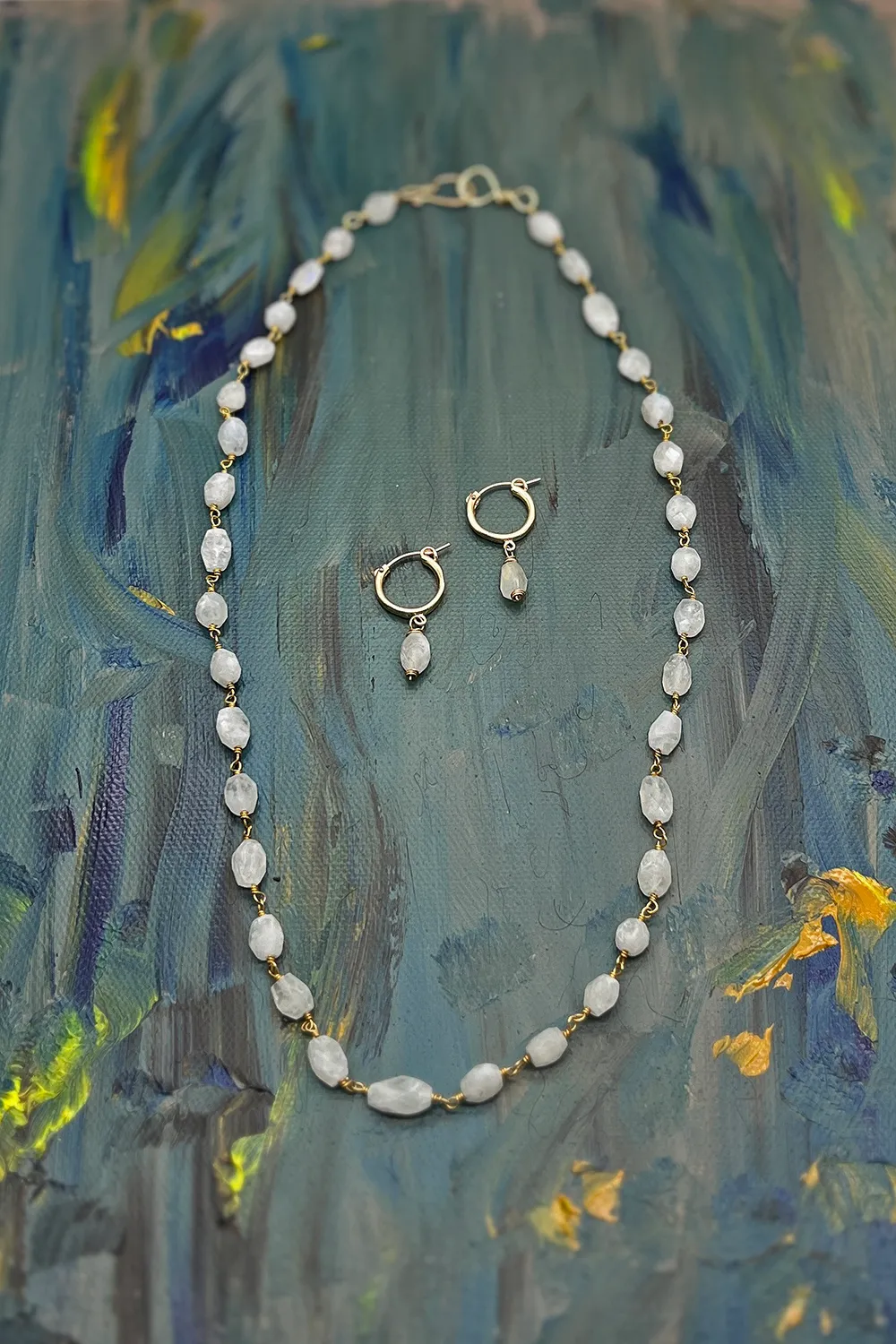 Moonstone + Gold Necklace