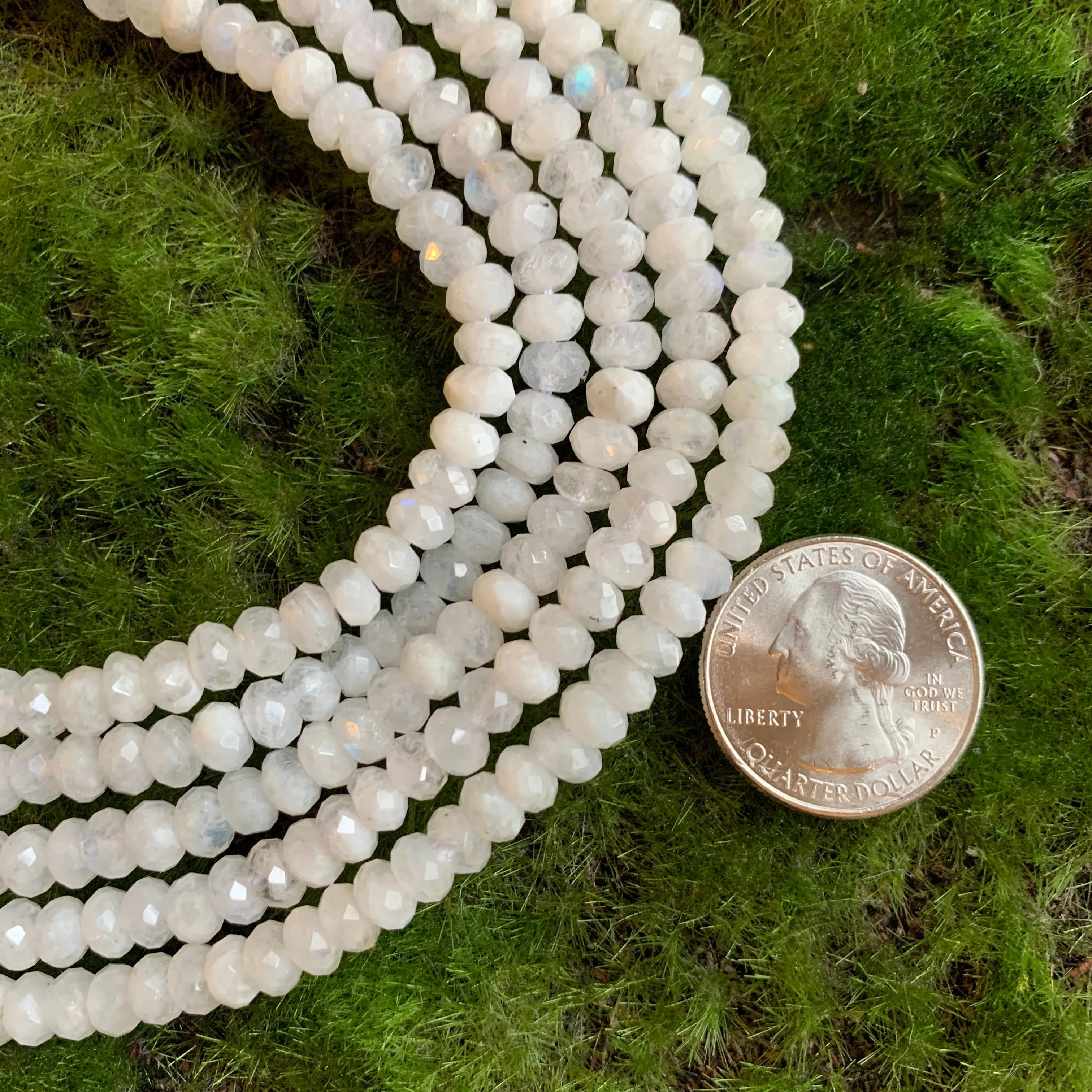 Moonstone Faceted Rondelles