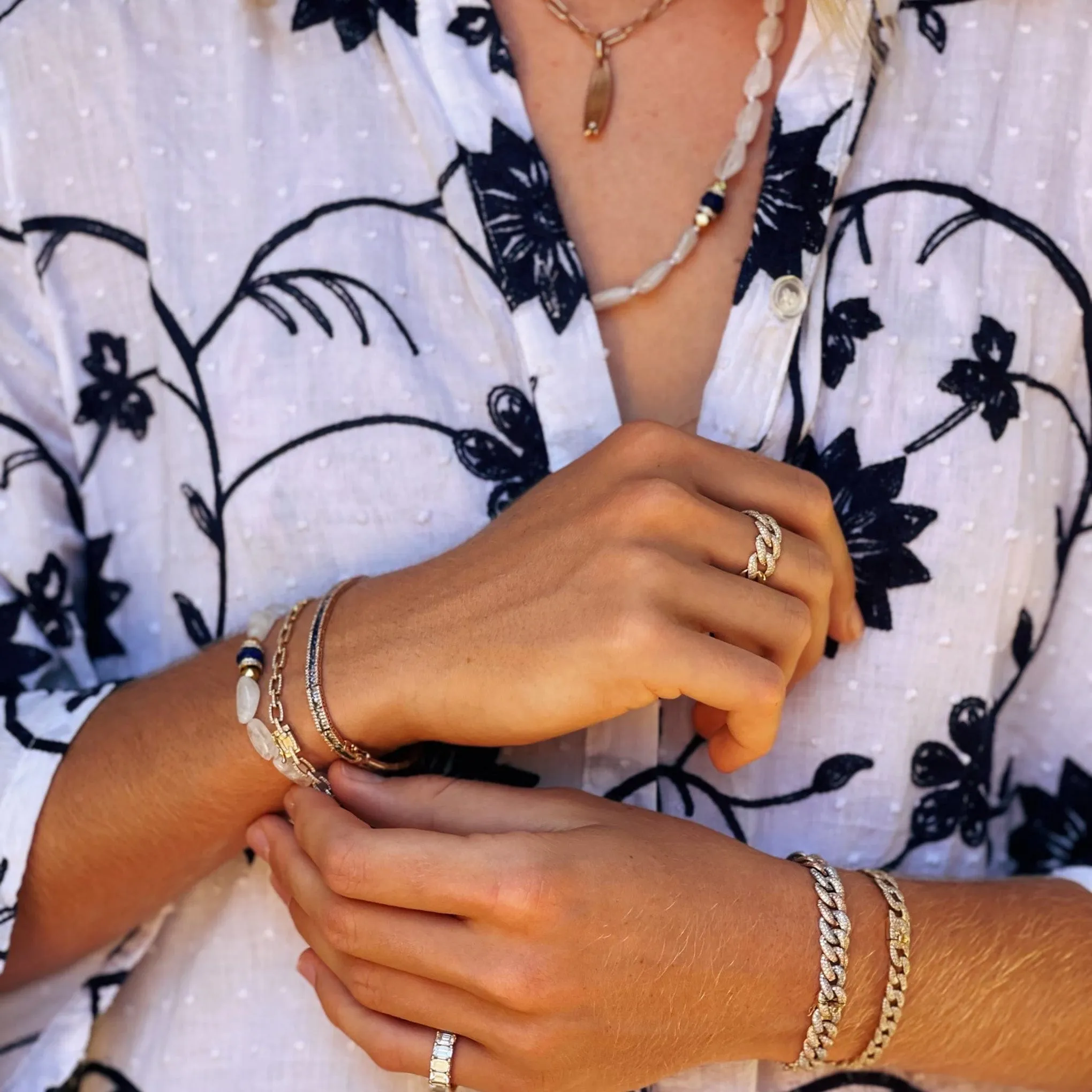 Moonstone, Lapis, 18K Beaded, & Diamond Necklace