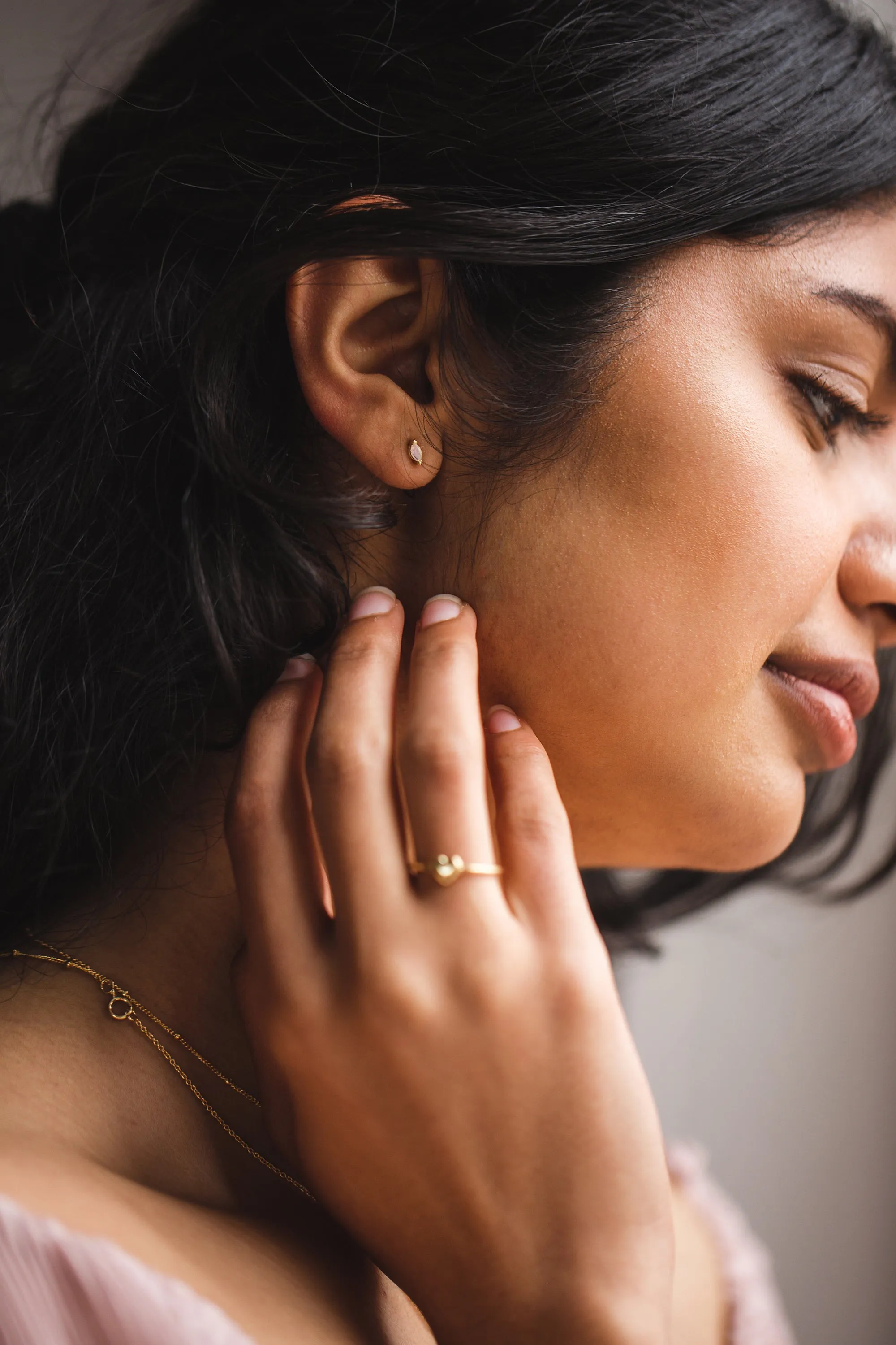 Moonstone Marquise Studs