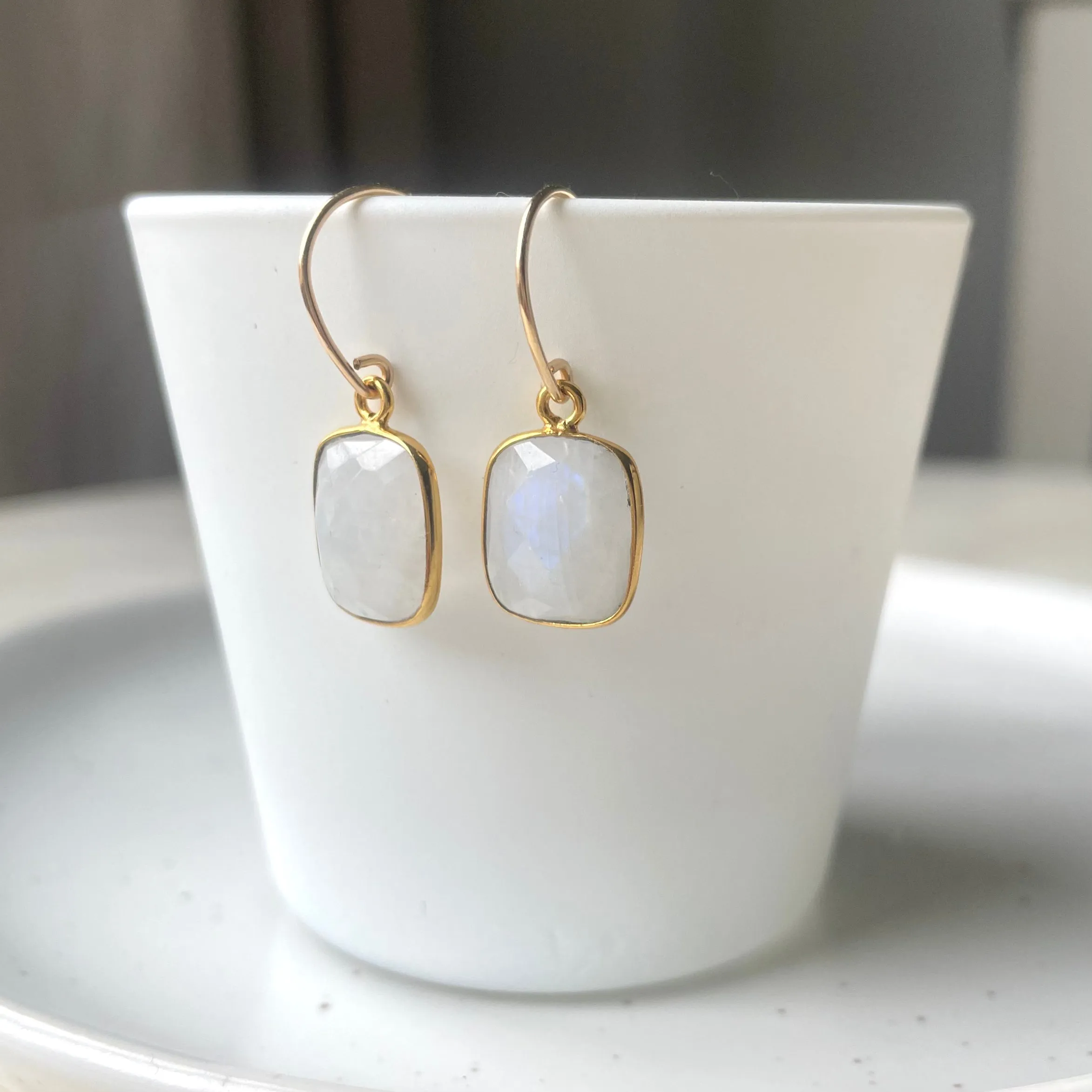 Moonstone Rectangular Earrings