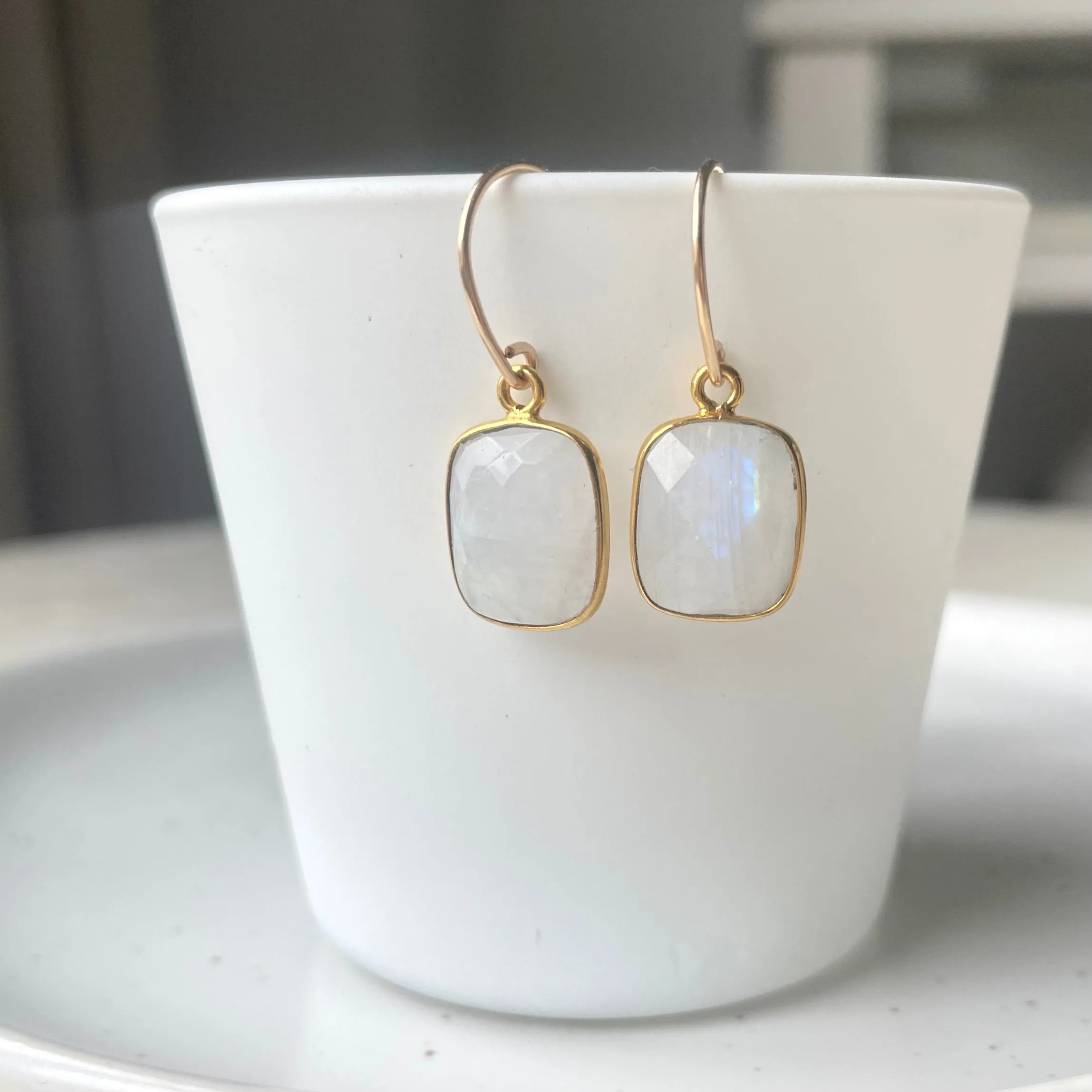 Moonstone Rectangular Earrings