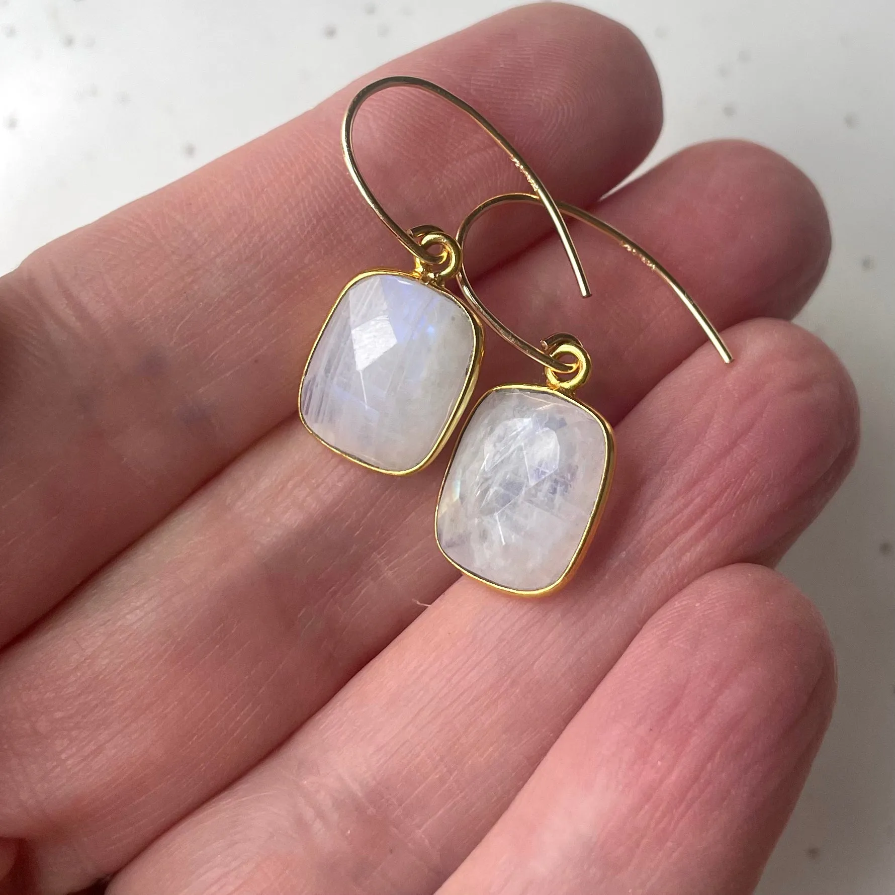 Moonstone Rectangular Earrings