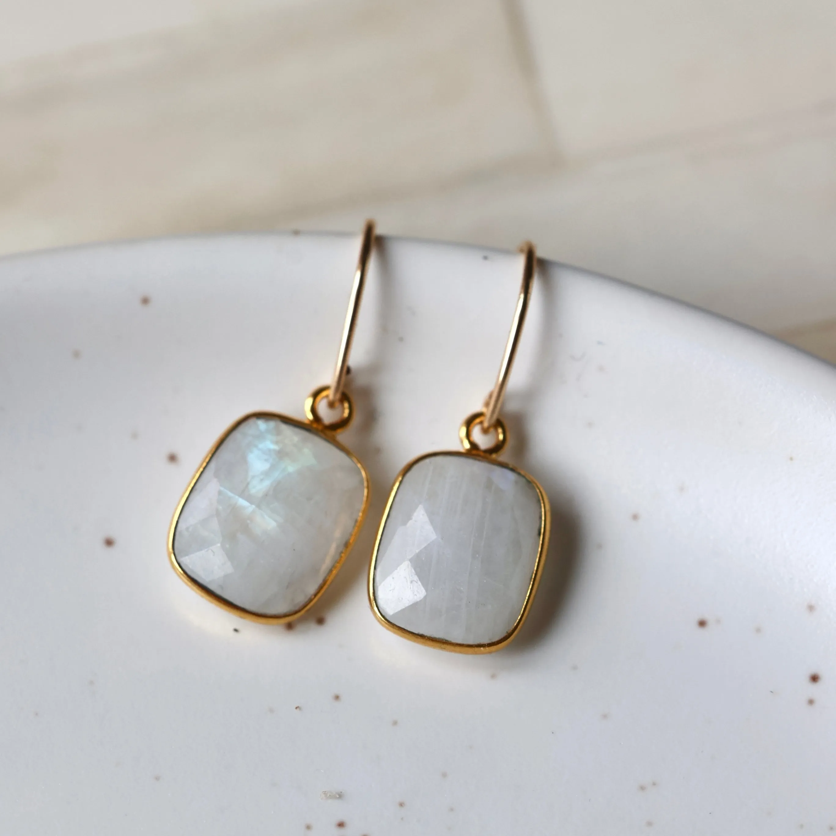 Moonstone Rectangular Earrings