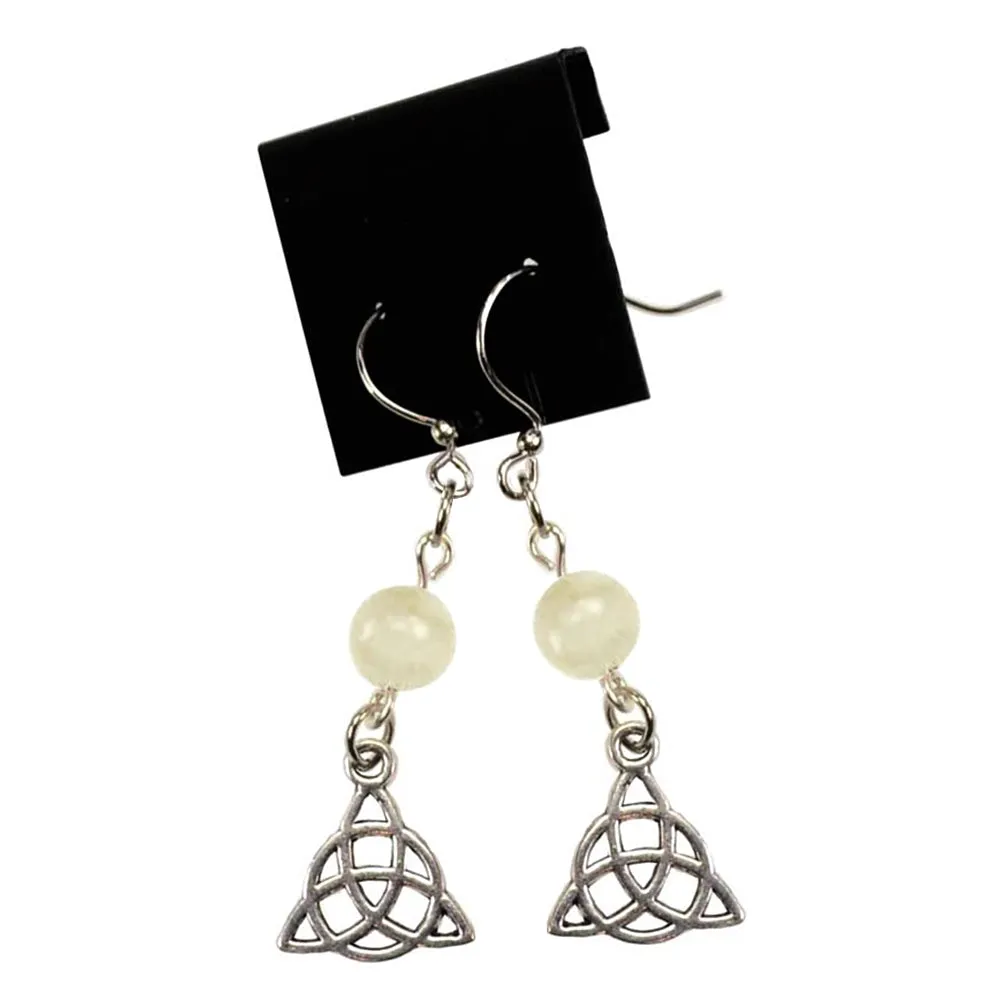 Moonstone Triquetra Earrings