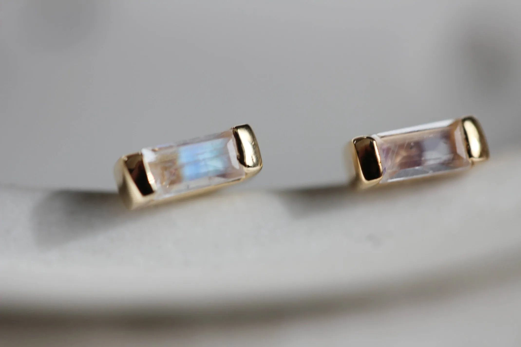 Moonstone Vesper Studs