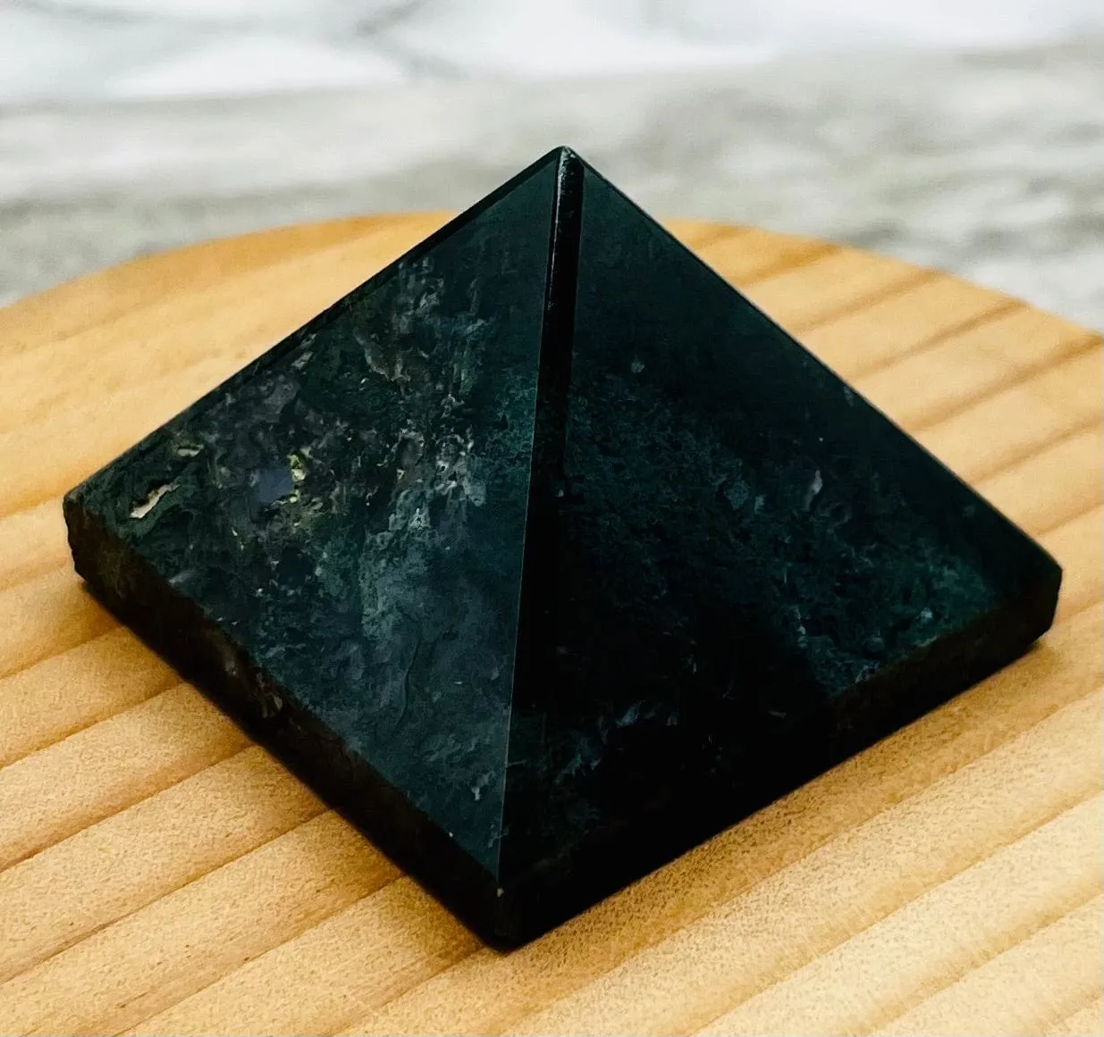 Moss Agate Pyramid