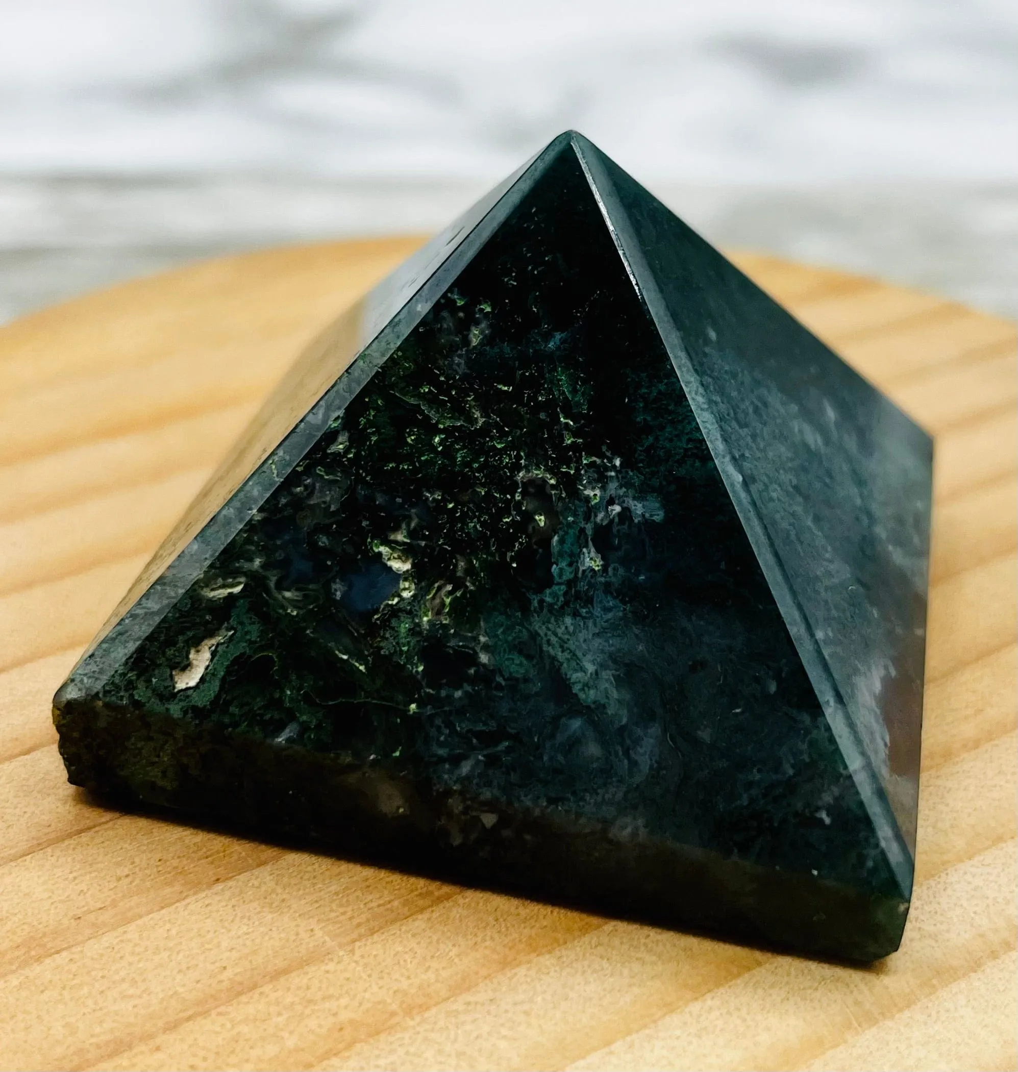 Moss Agate Pyramid