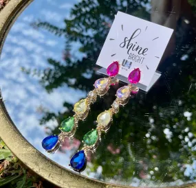 Multicolored Rhinestone Earrings