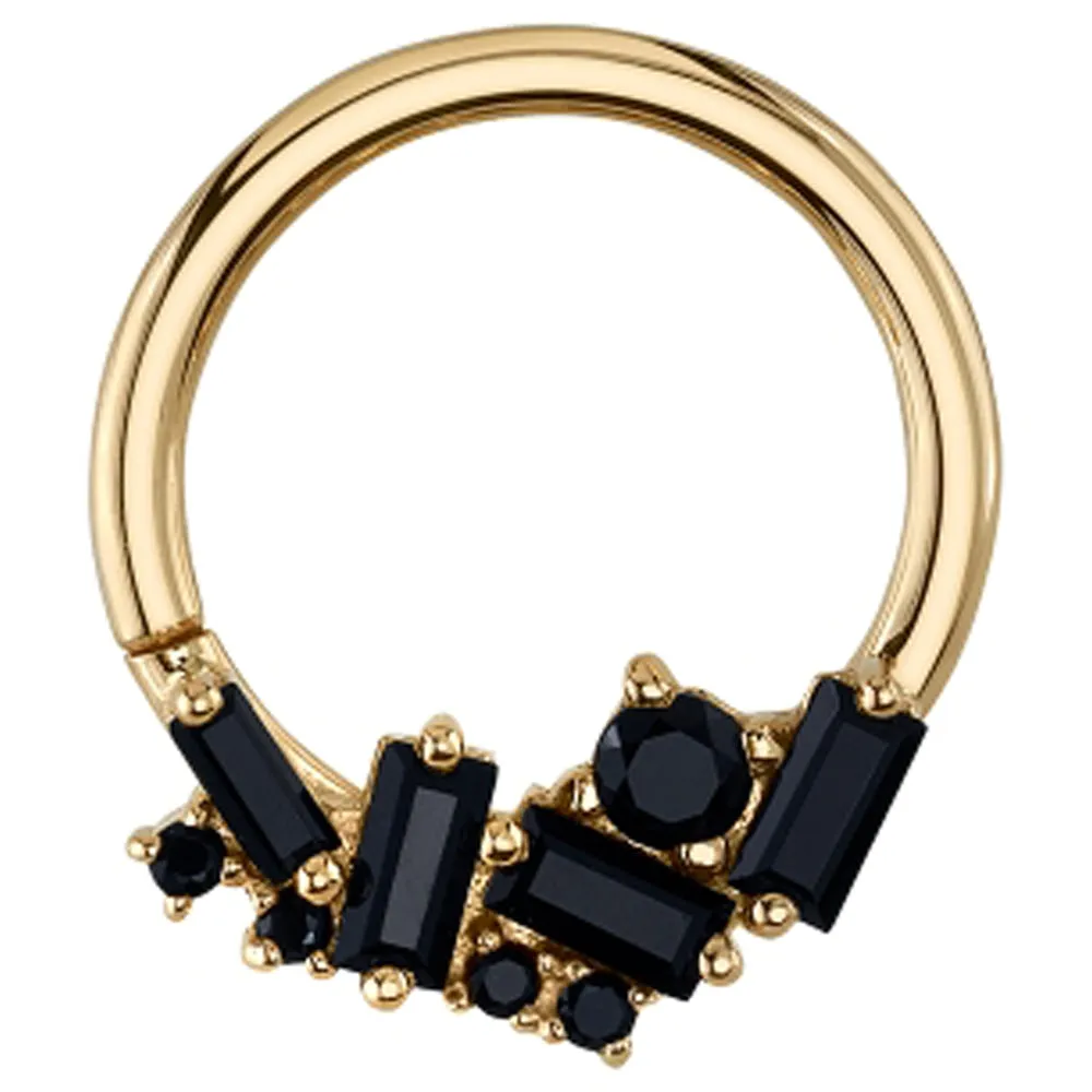 Myriad Seam Ring in Gold with Onyx