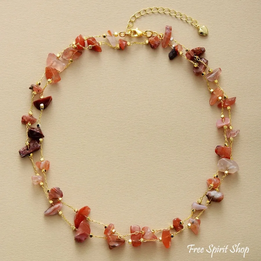 Natural Carnelian Gemstone Necklace