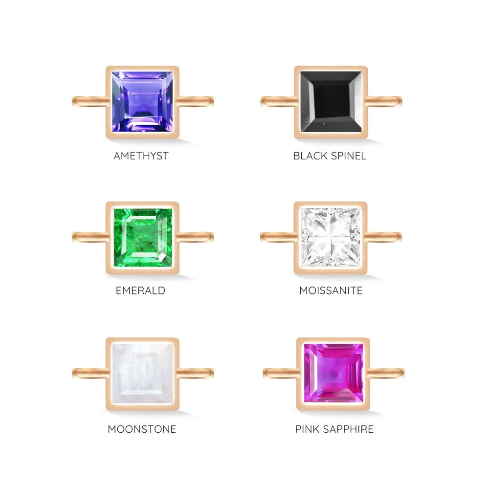 Natural Gemstone Bezel 2.5mm 14k Rose Connectors for Permanent Jewelry