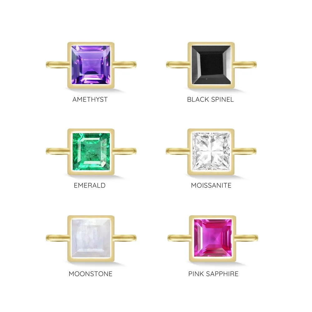 Natural Gemstone Bezel 2.5mm 14k Yellow Connectors for Permanent Jewelry