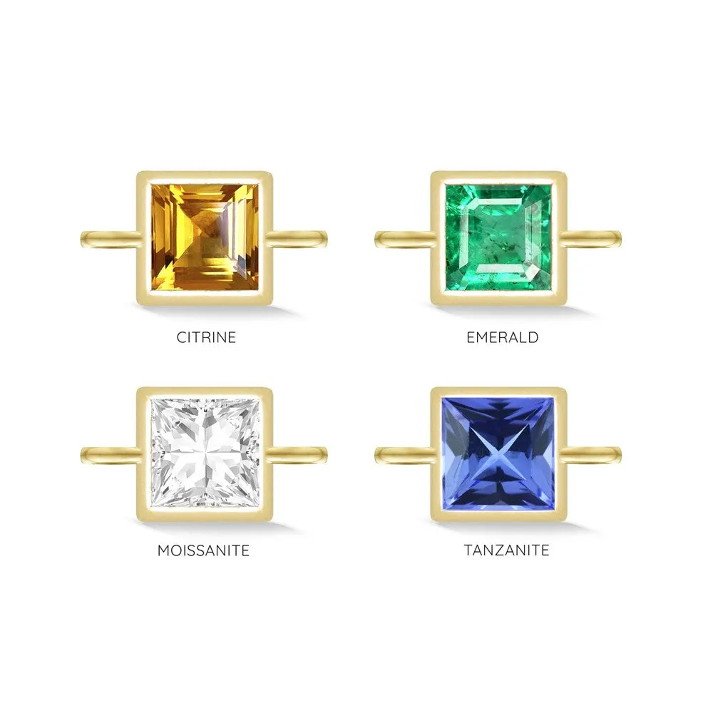 Natural Gemstone Bezel 3mm 14k Yellow Connectors for Permanent Jewelry