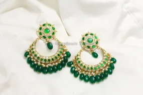 Next To Real Fine Green Jadau Chandbaali-ABJ101-15