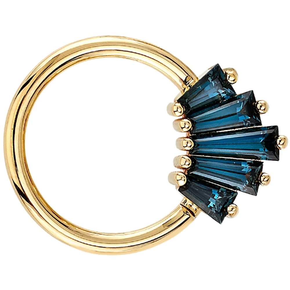 Oceane 5 Seam Ring in Gold with London Blue Topaz'