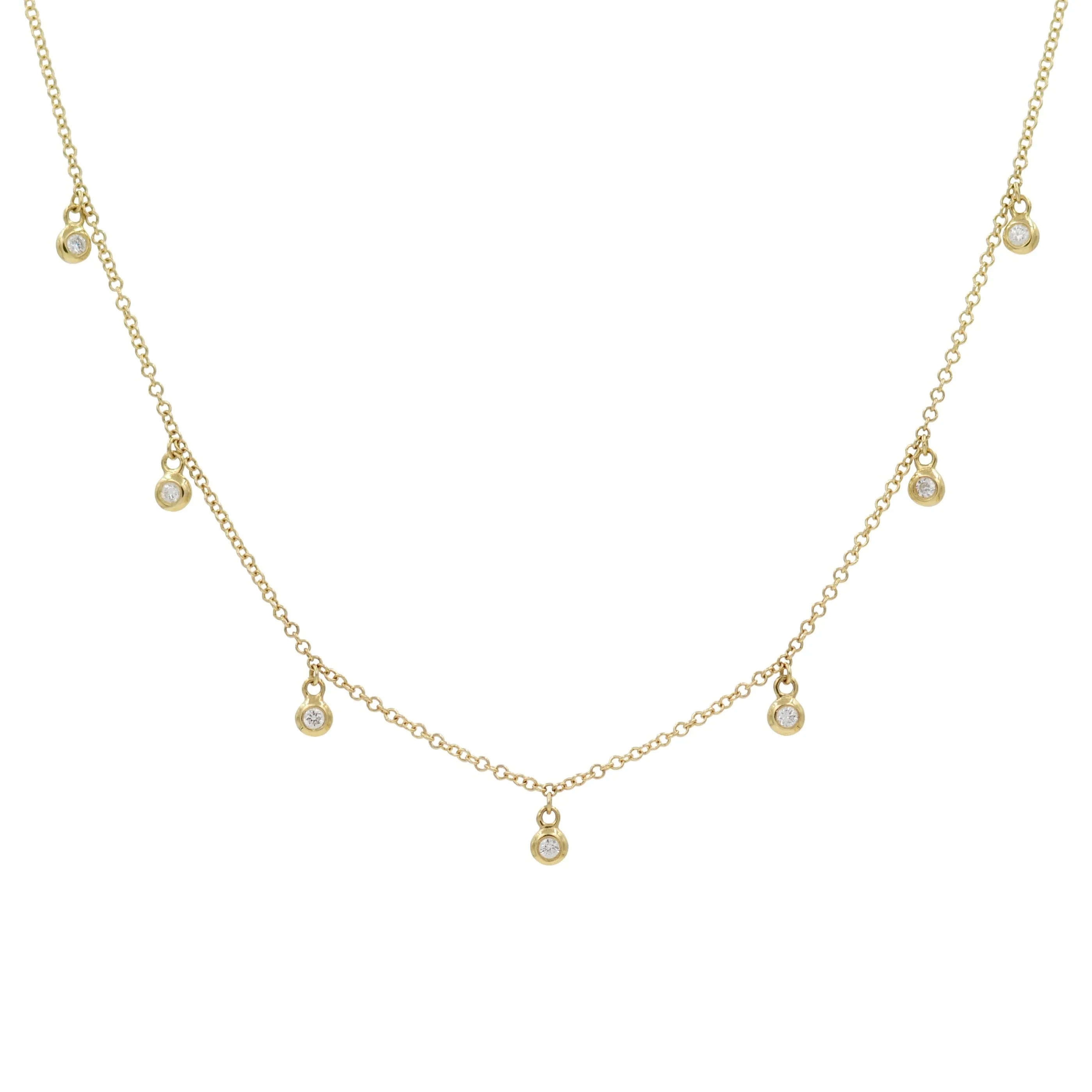 Orbits Diamond Drop Choker Necklace in 14k Gold