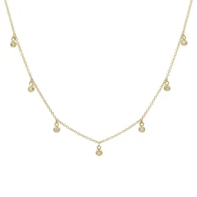 Orbits Diamond Drop Choker Necklace in 14k Gold