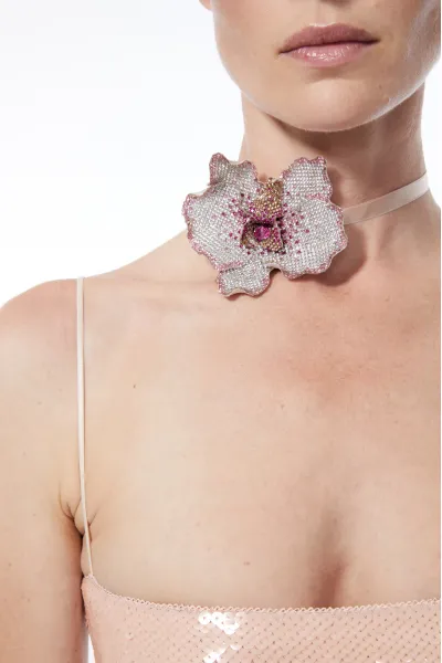 ORCHID CRYSTAL CHOKER