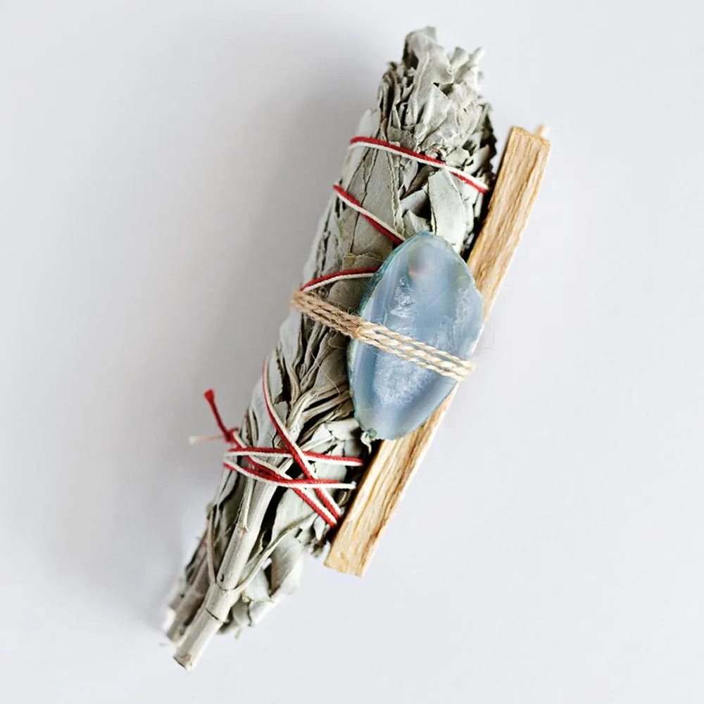 PALO SANTO, SAGE, AGATE CRYSTAL BUNDLE