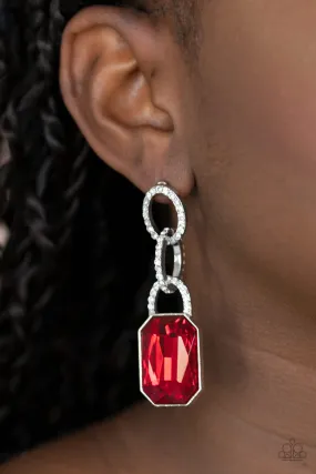 Paparazzi Accessories - Superstar Status - Red Earrings