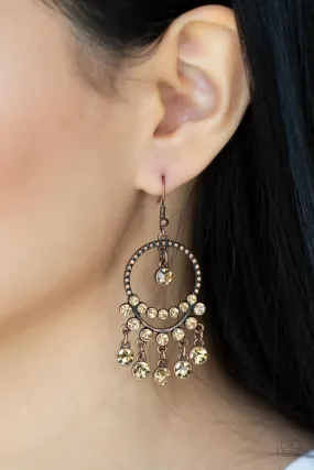 Paparazzi Earrings ~ Cosmic Chandeliers - Copper