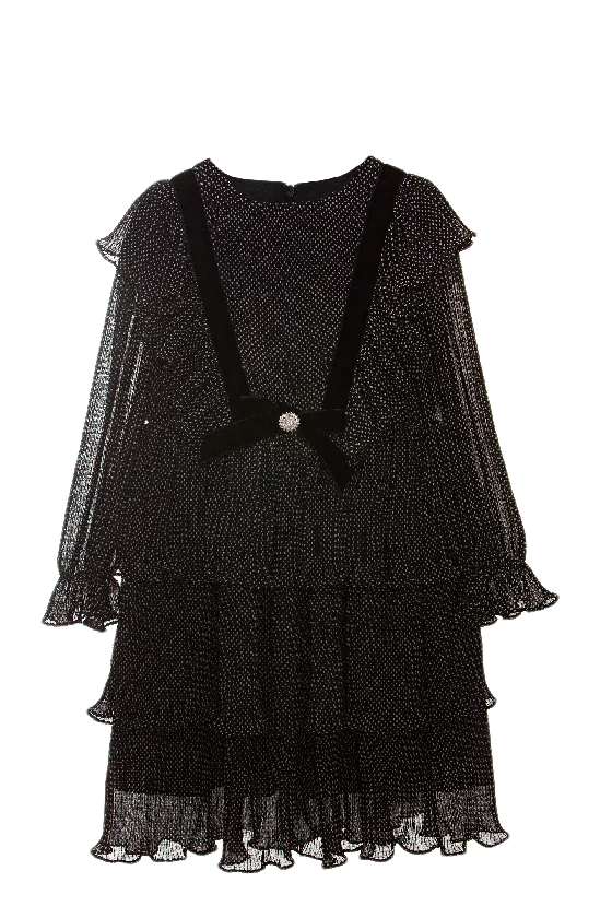 Patachou Girls Dress - Ivory Black