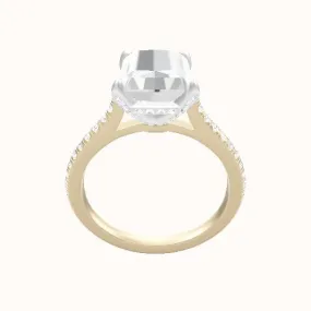 Pave Cathedral Engagement Ring With Pave Basket Head