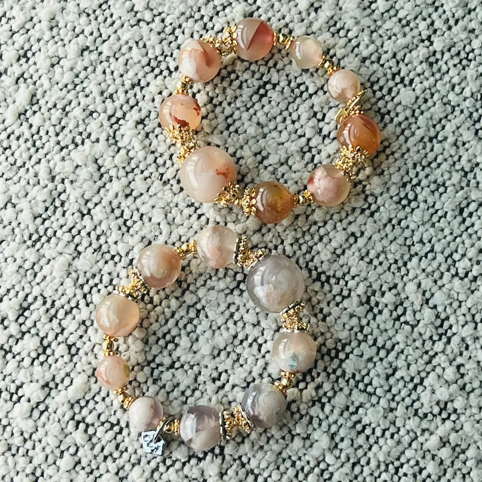 Peach Sakura Agate Supreme Bracelet