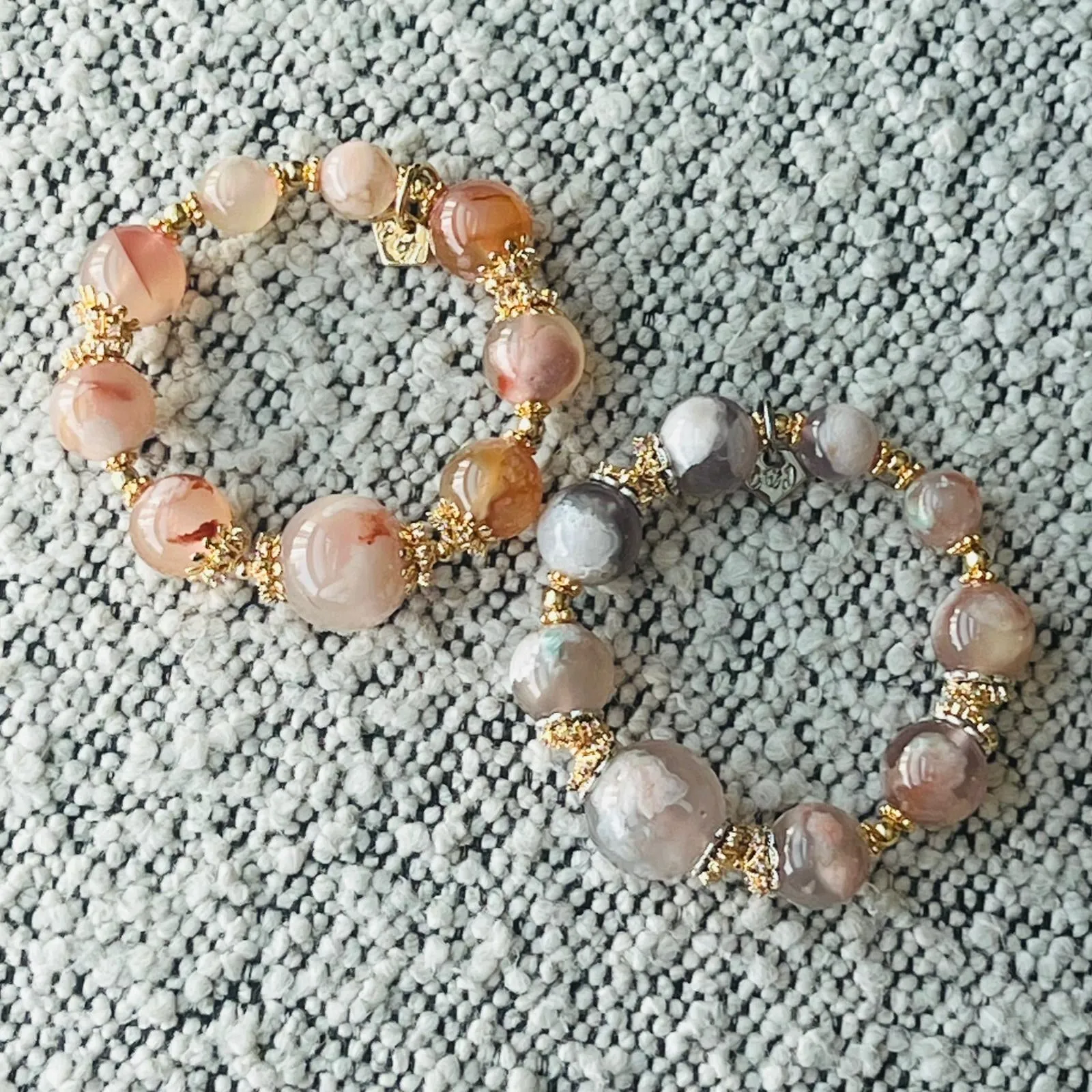 Peach Sakura Agate Supreme Bracelet