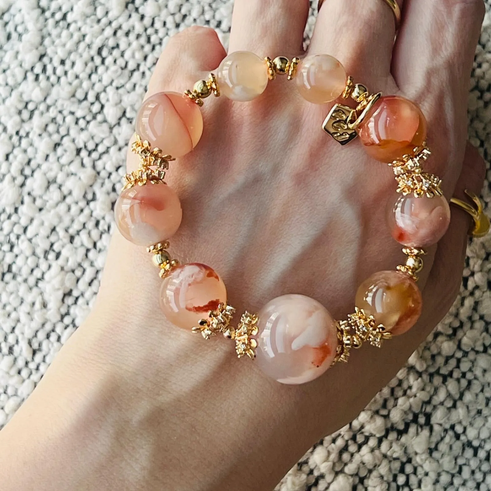 Peach Sakura Agate Supreme Bracelet