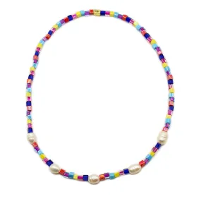 Pearl Rainbow Beaded Choker