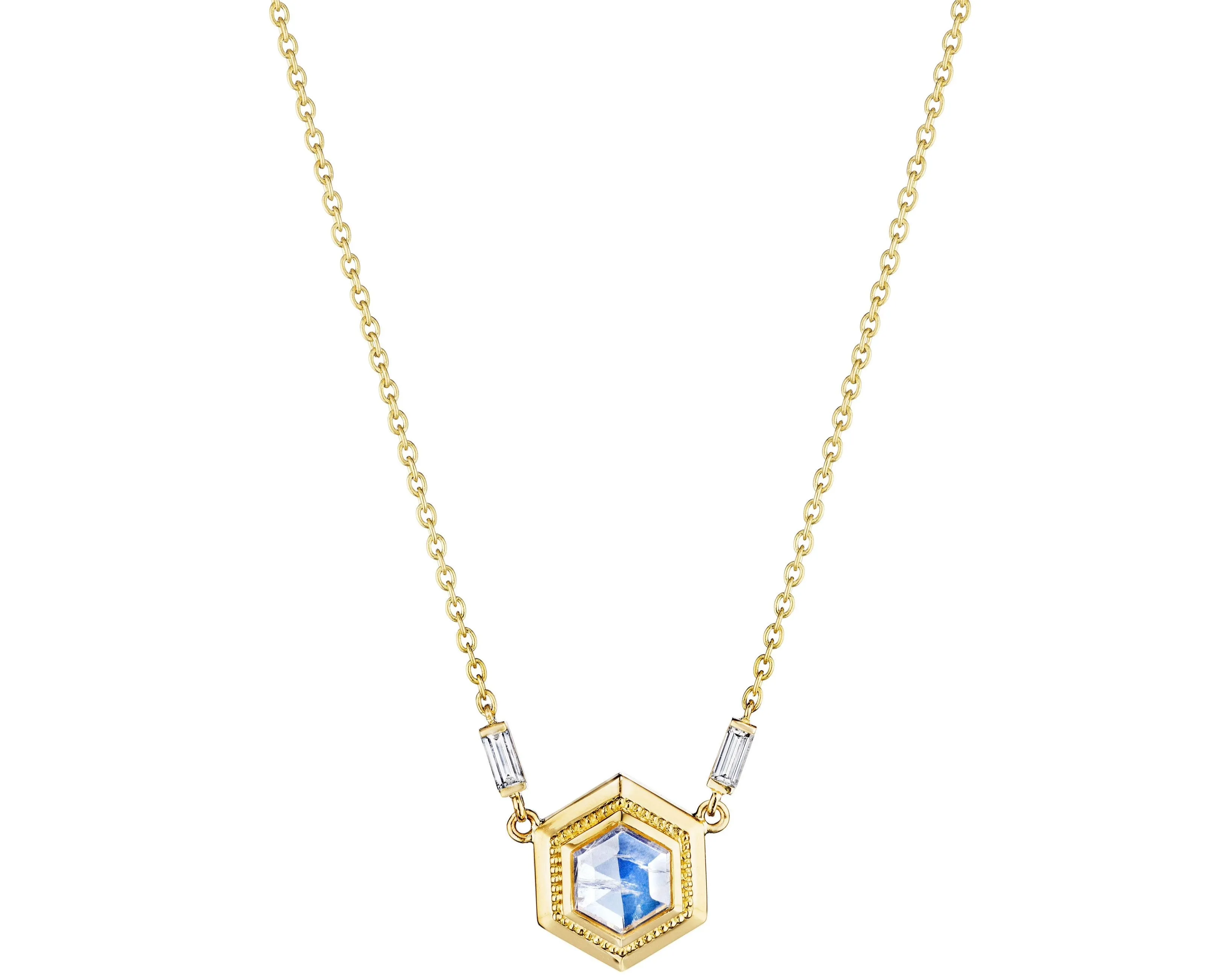 Penny Preville Hexagon Moonstone Necklace